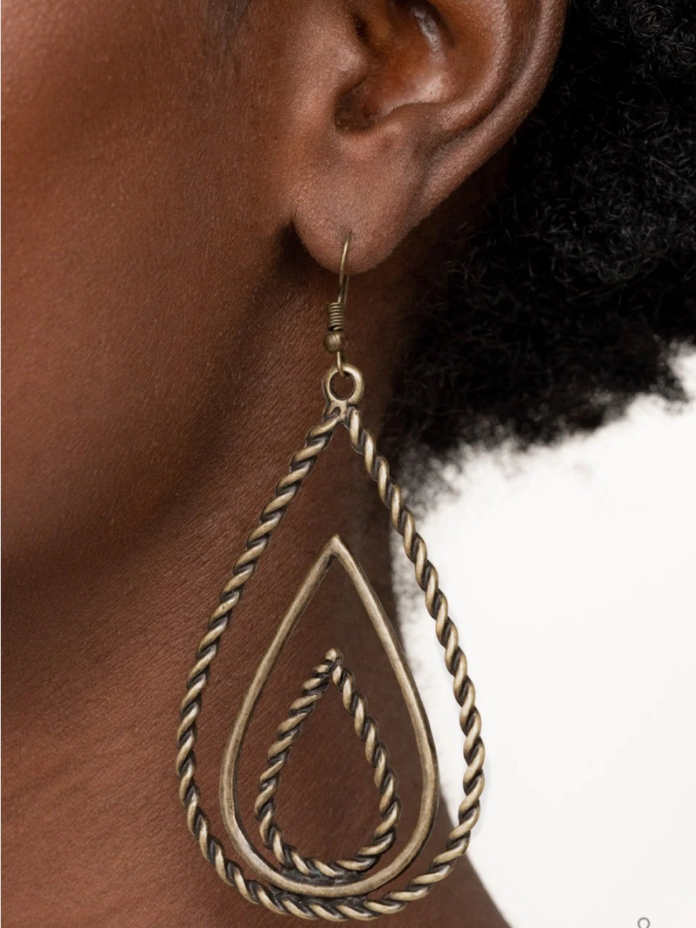Tastefully Twisty Brass Earrings